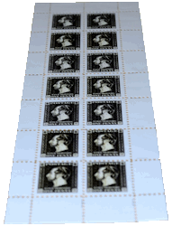 Sheet of Eminence Gris stamps